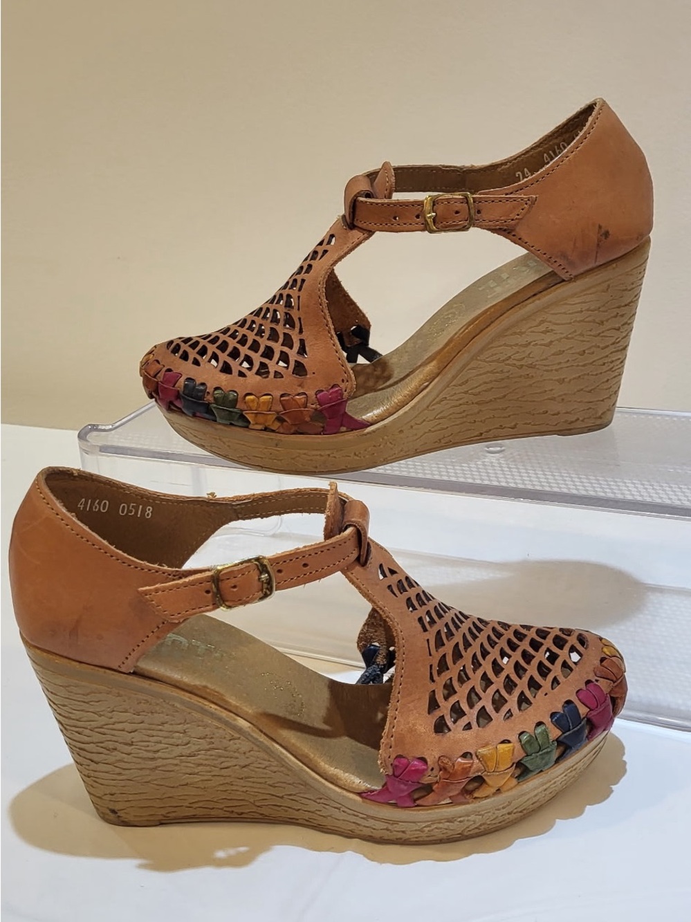 🏷️Price Drop..D'ARTE Huarache leather wedge sandal